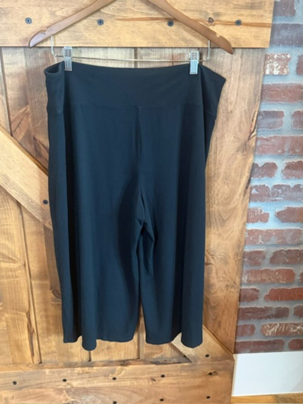 J. Jill Black Wearever Smooth Fit Wide Leg Cropped Knit Pants Large Petite - Picture 3 of 8